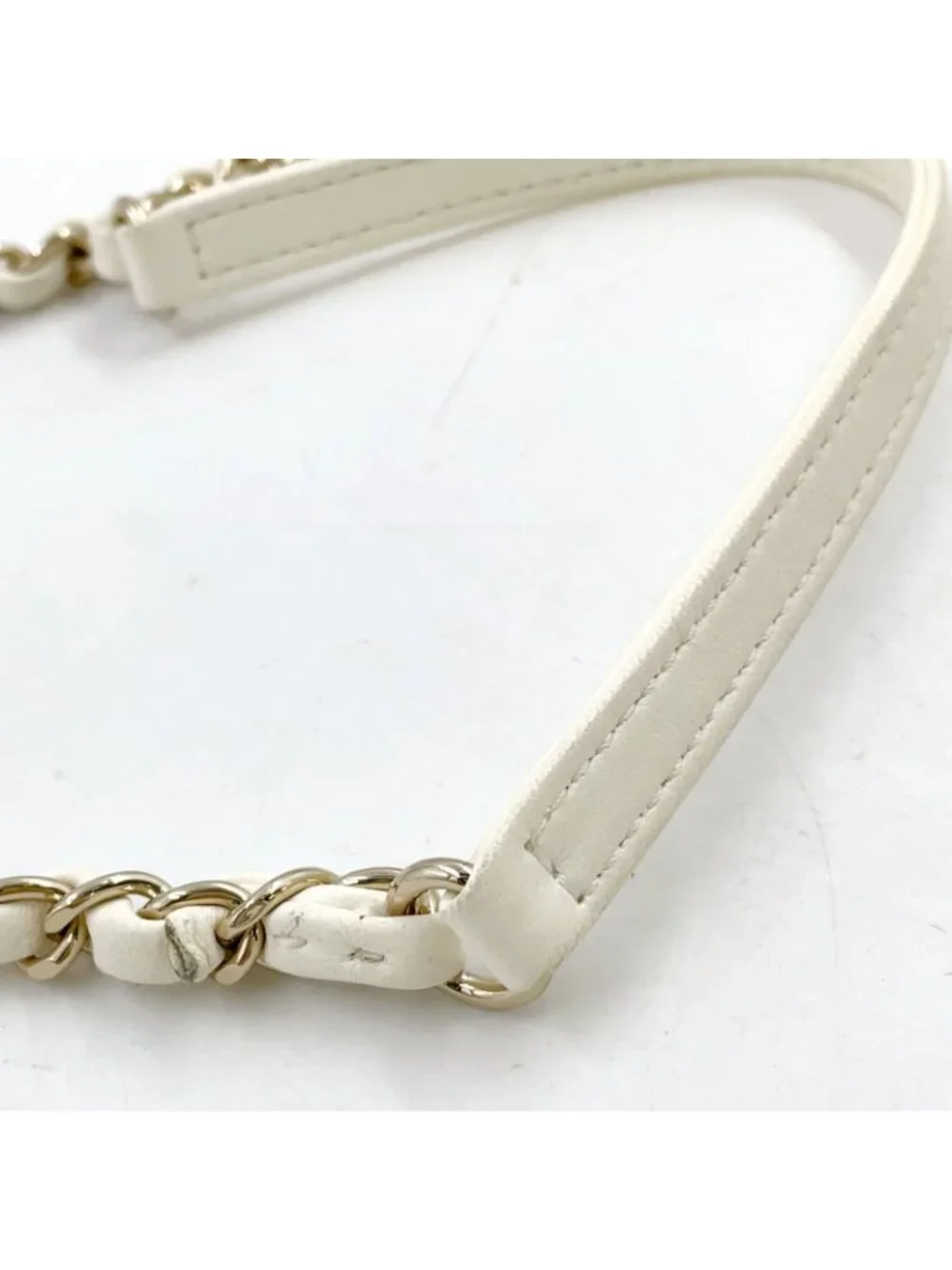 Chanel Quilted Small Box Random Lambskin White Chain Shoulder Bag Gold